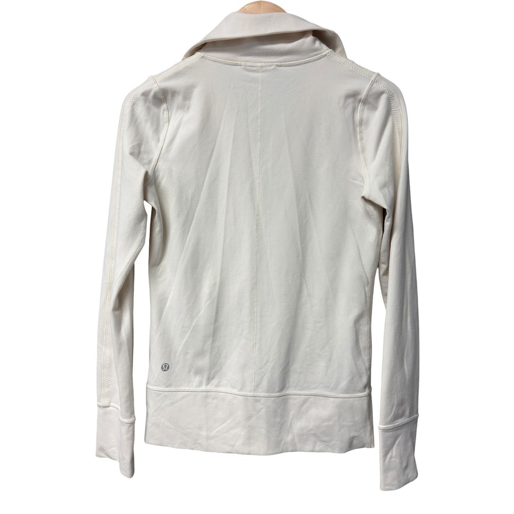 Lululemon Daily Yoga Jacket Women 4‎ Polar Cream White Athleisure Loungewear EUC - Picture 4 of 9